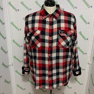 Middle Of Beyond Flannel Shirt Twin Peaks MOB Plaid Cherry Pie Mens XL